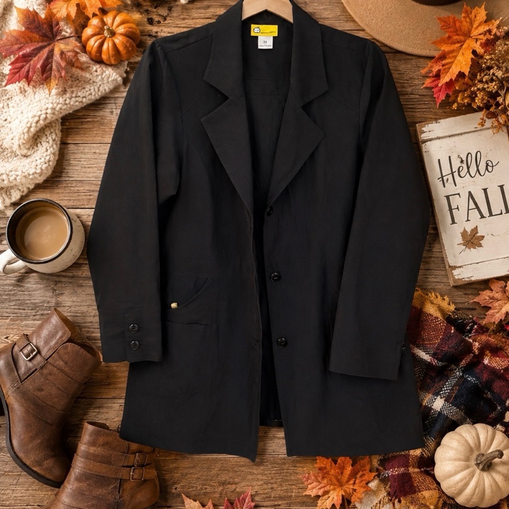 WonderWink Black Women’s Long Blazer Jacket